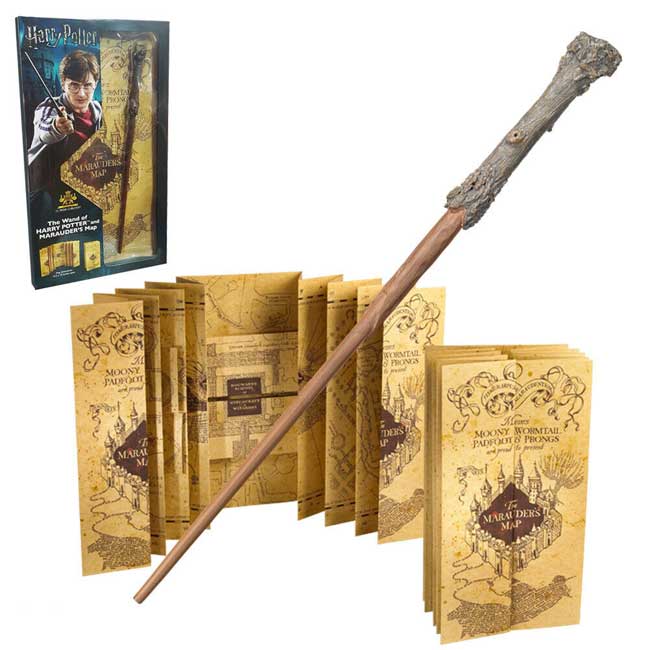 Bacchetta di Harry Potter e Mappa del Malandrino NOBLE COLLECTION Set Regalo