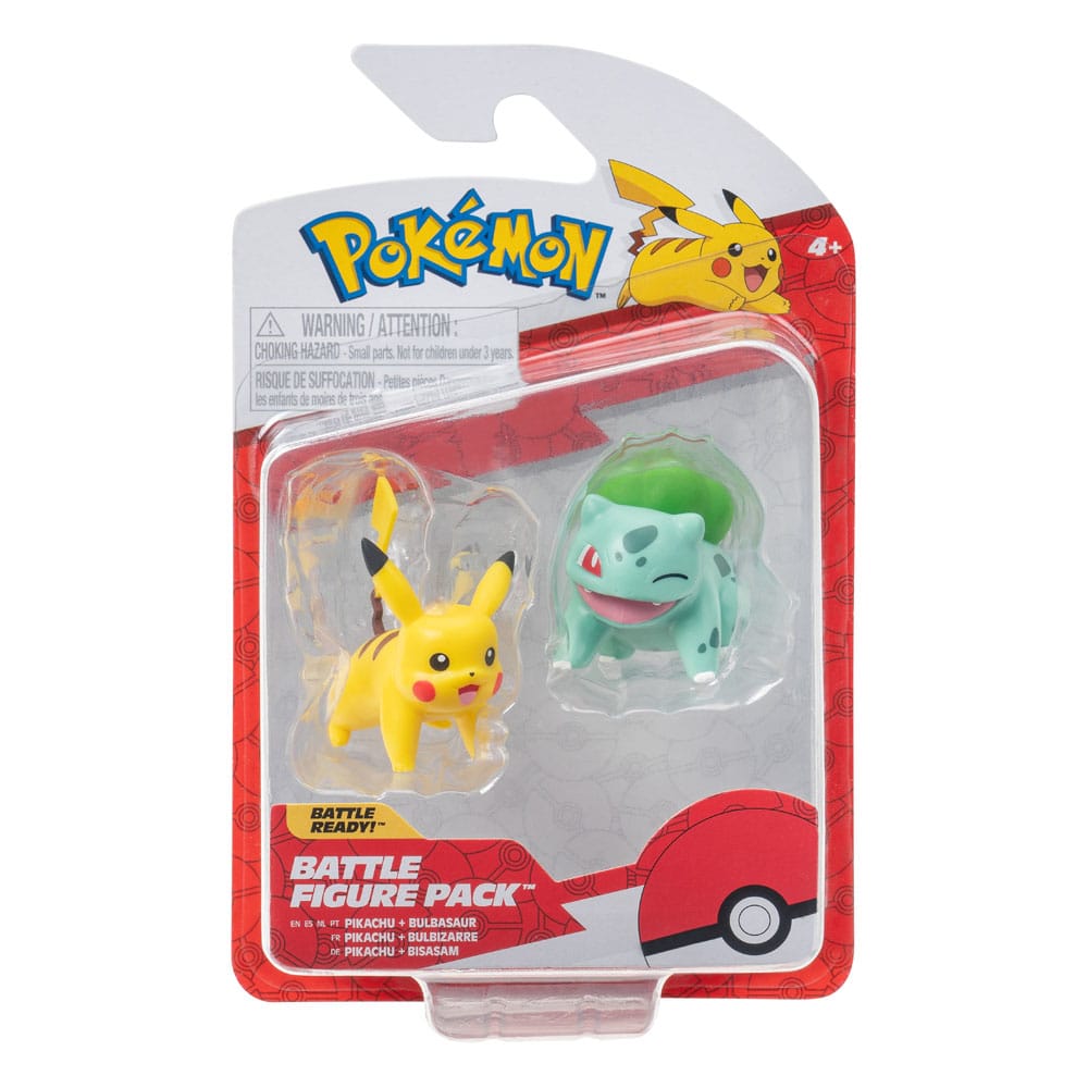Battle Figure Pokemon First Partner Set 2 Personaggi Bulbasaur Pikachu