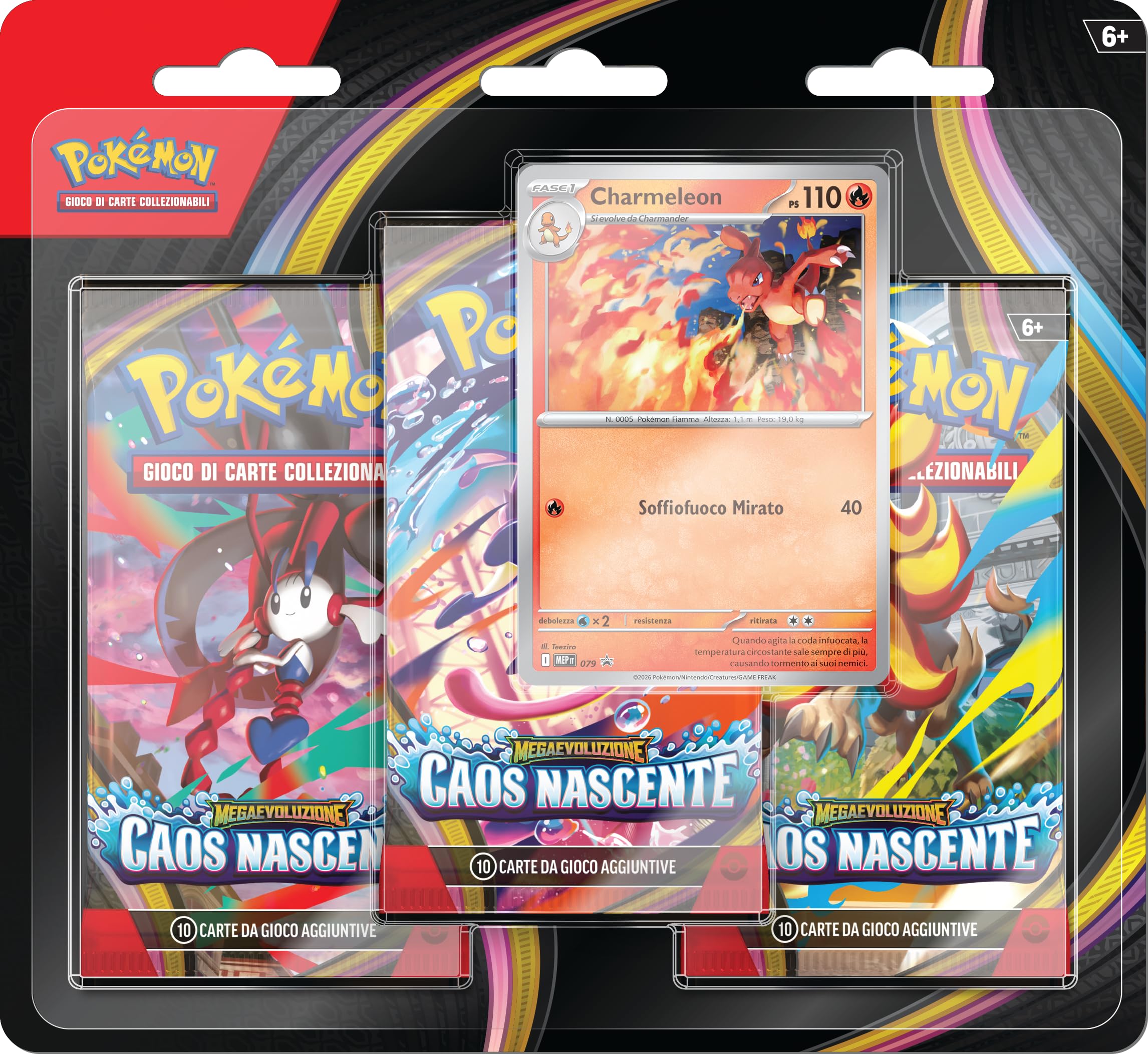 Pokémon Confezione da tre Buste Caos Nascente Megaevoluzione ITA