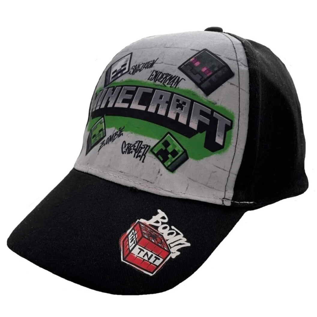 Cappello Minecraft Grigio e nero bambini