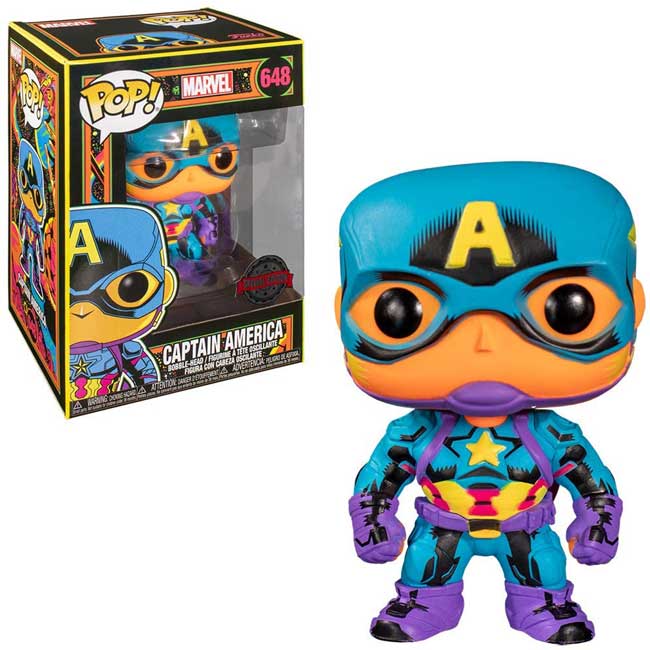Funko POP Captain America 648 Black Light Marvel Special Edition