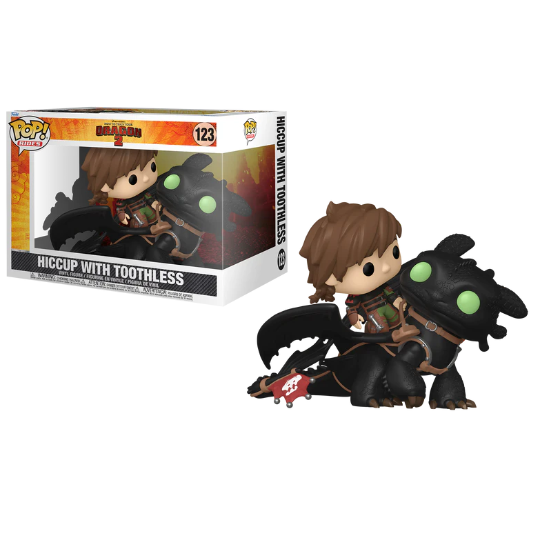 Funko Pop Hiccup with Toothless 123 Dragon Trainer Rides Deluxe