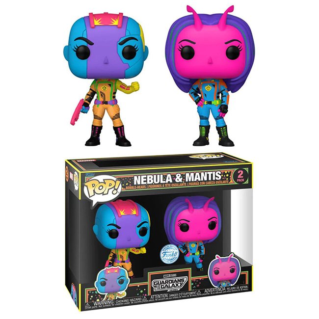 Funko Pop Nebula e Mantis 2 pack Guardians of the Galaxy Marvel Black LIght Limited Edition