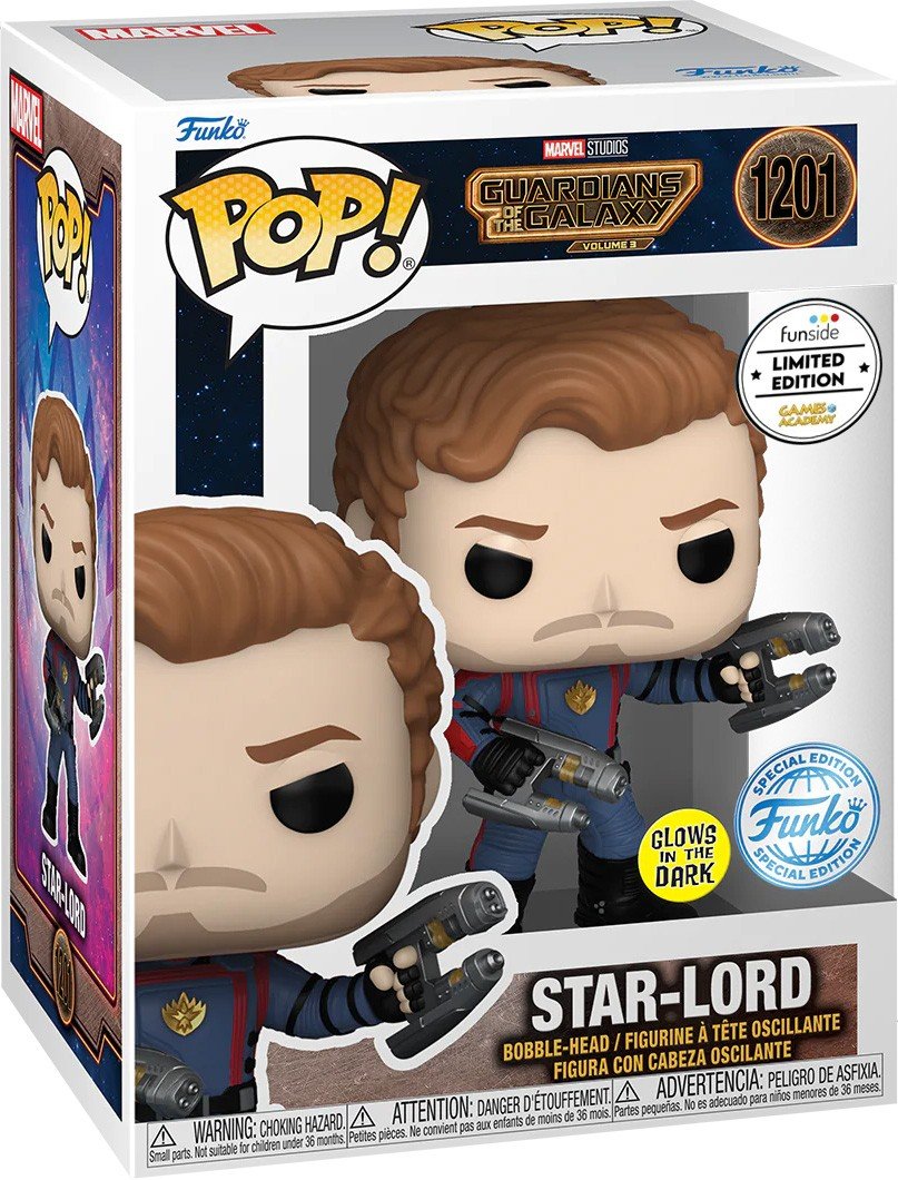 Funko Pop Star Lord 1201 Marvel Guardians of the Galaxy Special Edition Glow in the Dark