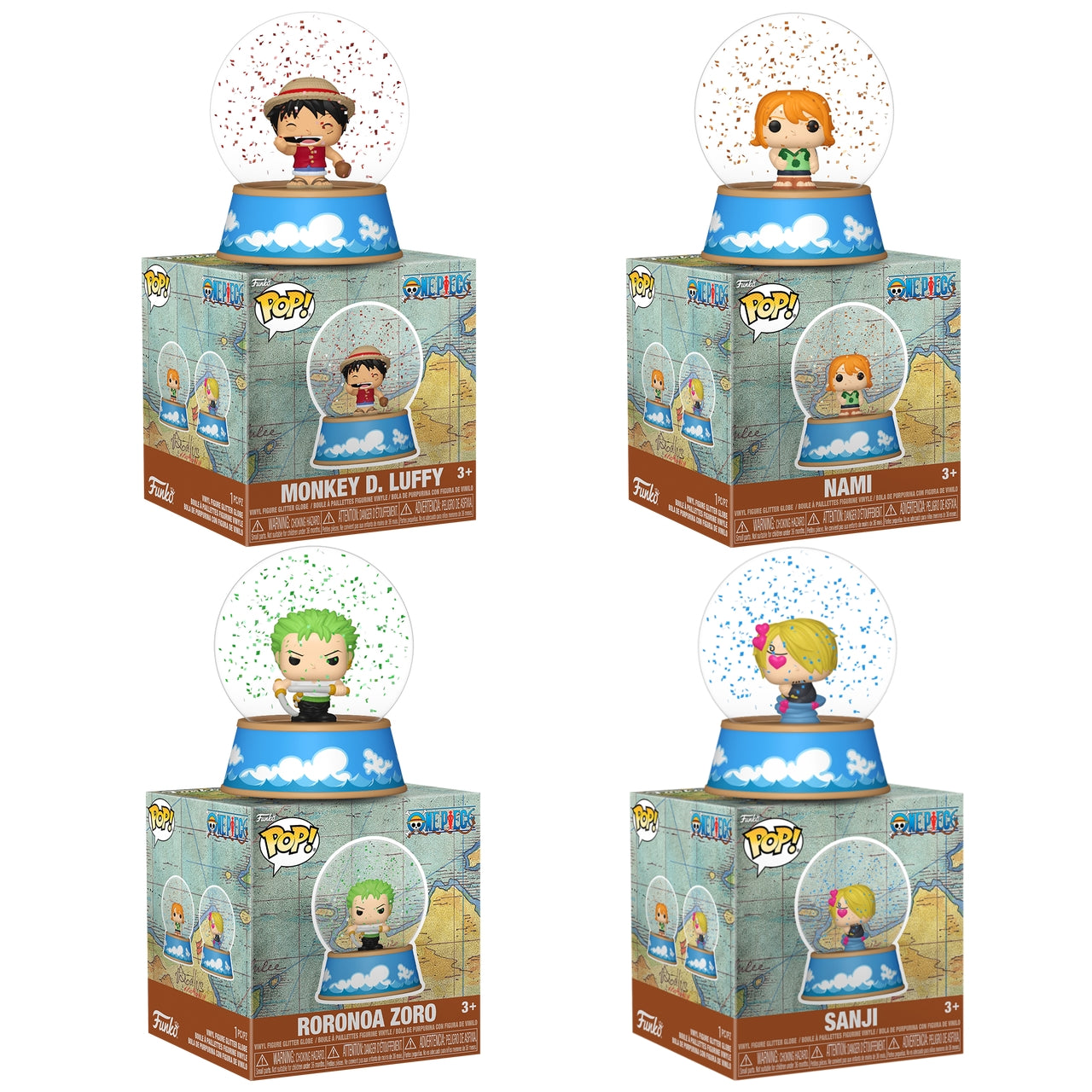 Funko Mini Glitter Globe Palle di neve One Piece Disney