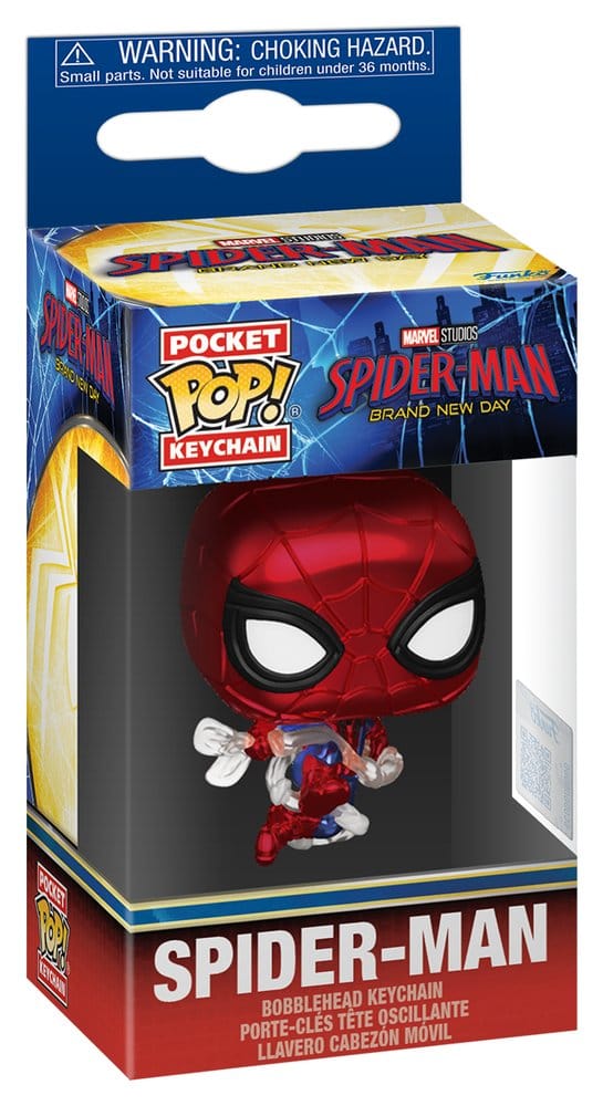 Funko Pocket Keychain Spider Man Brand New Day Metallizzato