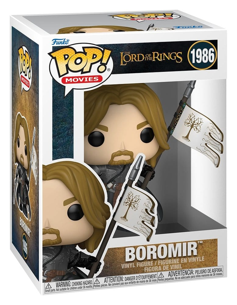 Funko Pop di Boromir 1986 con la bandiera di Osgiliath