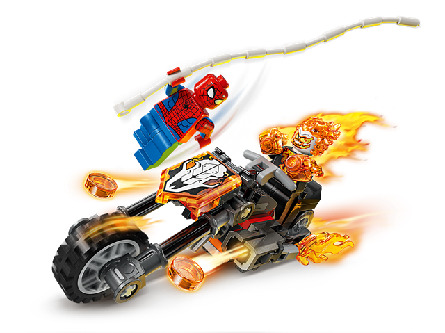 Lego Spider Man vs Ghost Rider in motocicletta Super Heroes Marvel