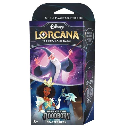 Lorcana Rise of The Floodborn Amethyst Steel Merlino e Tiana Starter Deck ENG