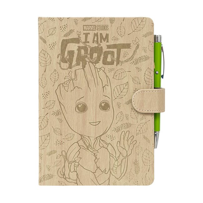 Notebook A5 Premium con Penna Laser con Logo I am Groot Marvel