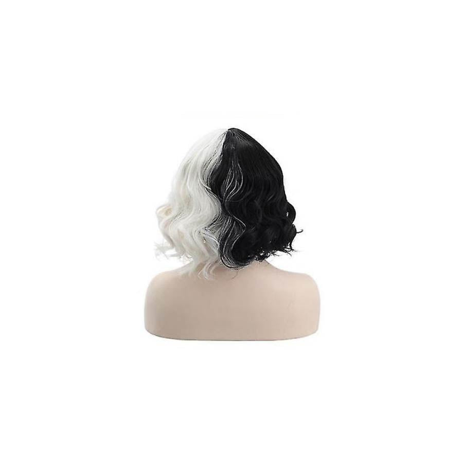 Parrucca Crudelia Bianca e Nera Halloween