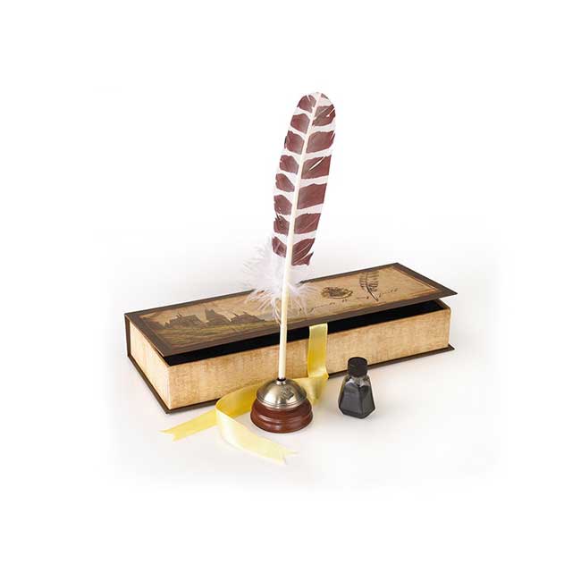Penna con inchiostro calamaio Noble Collection Harry Potter Replica Hogwarts Writing Quill