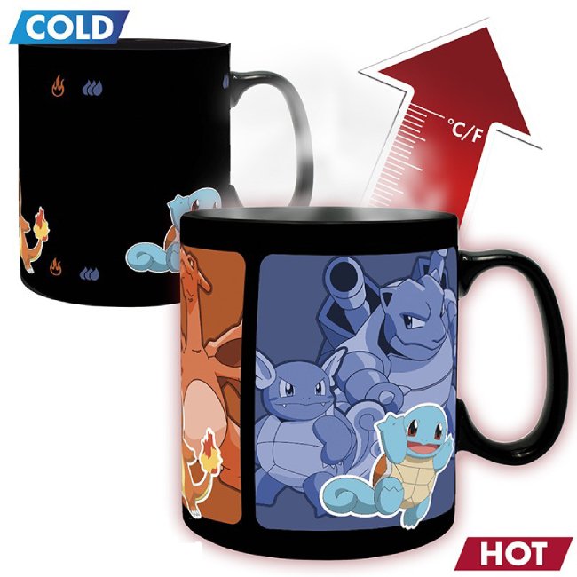 Pokemon tazza termosensibile evoluzioni Squirtle Charmander Bulbasaur