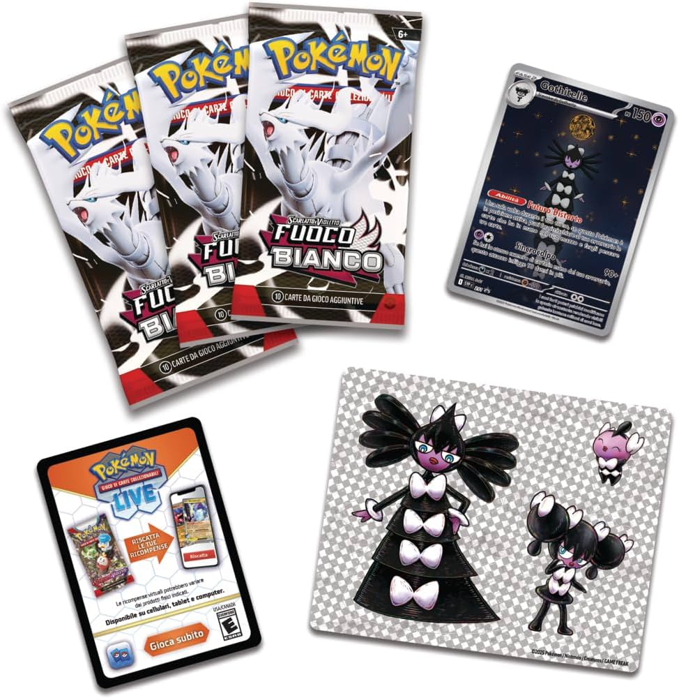 Pokémon Confezione da tre Buste Fuoco Bianco Scarlatto e Violetto ITA