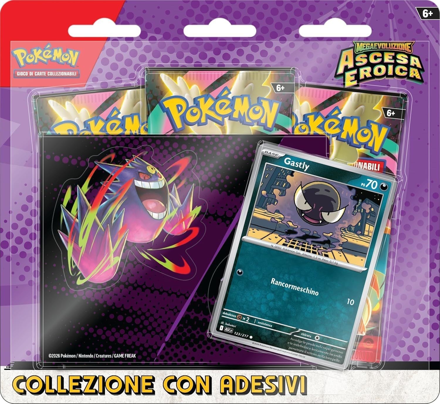 Pokémon Confezione da tre Buste Ascesa Eroica Megaevoluzione ITA