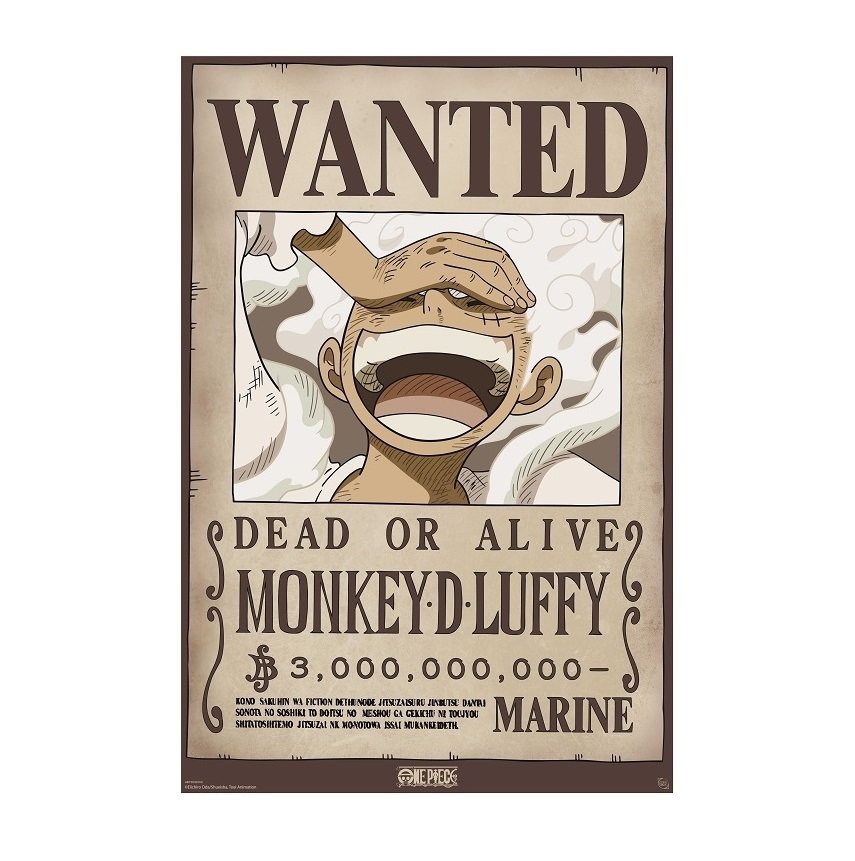 Poster One Piece Wanted Luffy Wano 91x61Cm