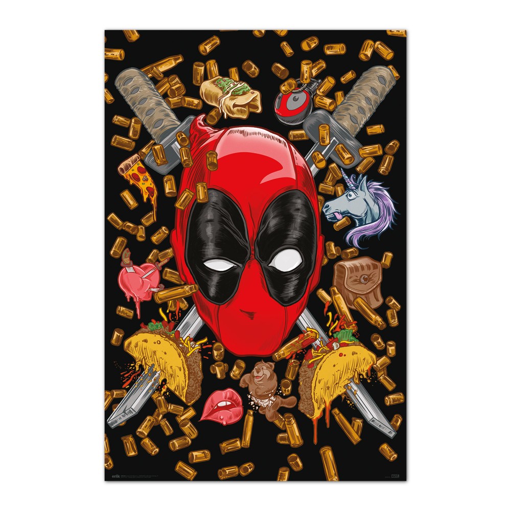 Poster Deadpool Bullets and Chimichangas Marvel 61 x 91,5 cm