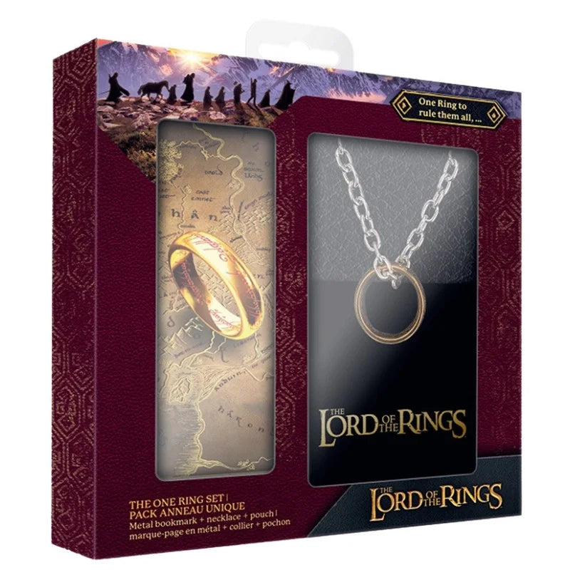 Set Collana Unico Anello e Segnalibro Il Signore Degli Anelli