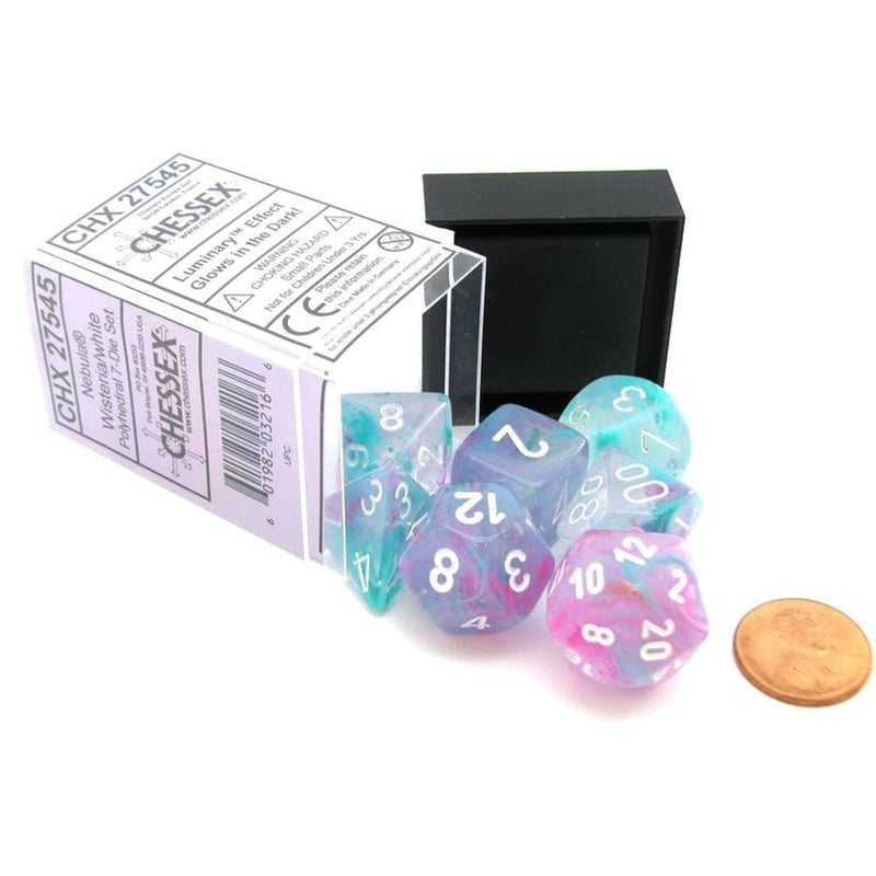 Set di Dadi Nebula Wisteria White Luminary