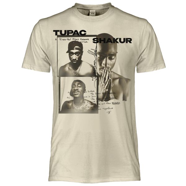T-Shirt Bianco Naturale Tupac Shakur