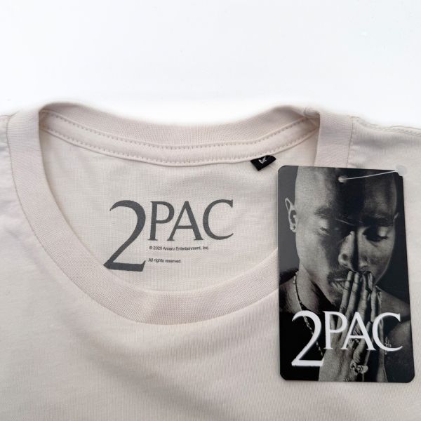 T-Shirt Bianco Naturale Tupac Shakur