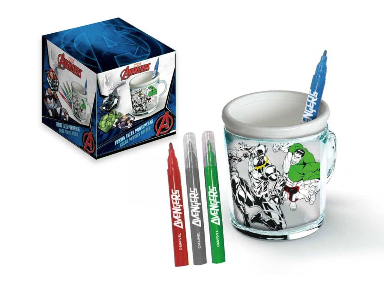 Tazza Portapenne da Colorare Avengers Marvel
