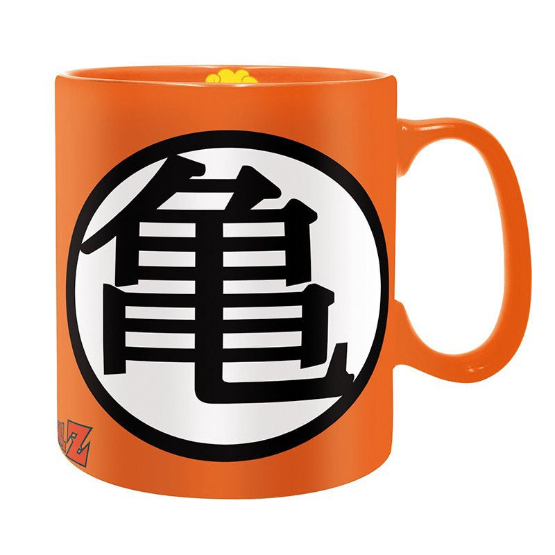 Tazza Dragon Ball Z con Kanji Kame e Go arancione Kani Kame maestro delle Tartarughe 