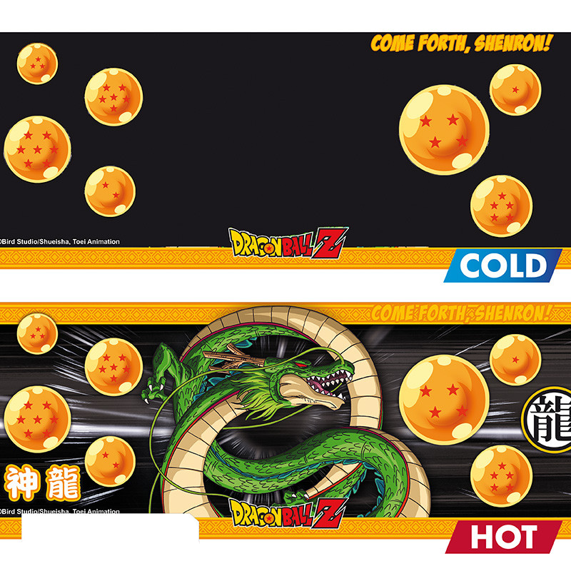 Tazza termosensibile Dragon Ball Z drago Shenron grafica intera caldo freddo messa a confronto