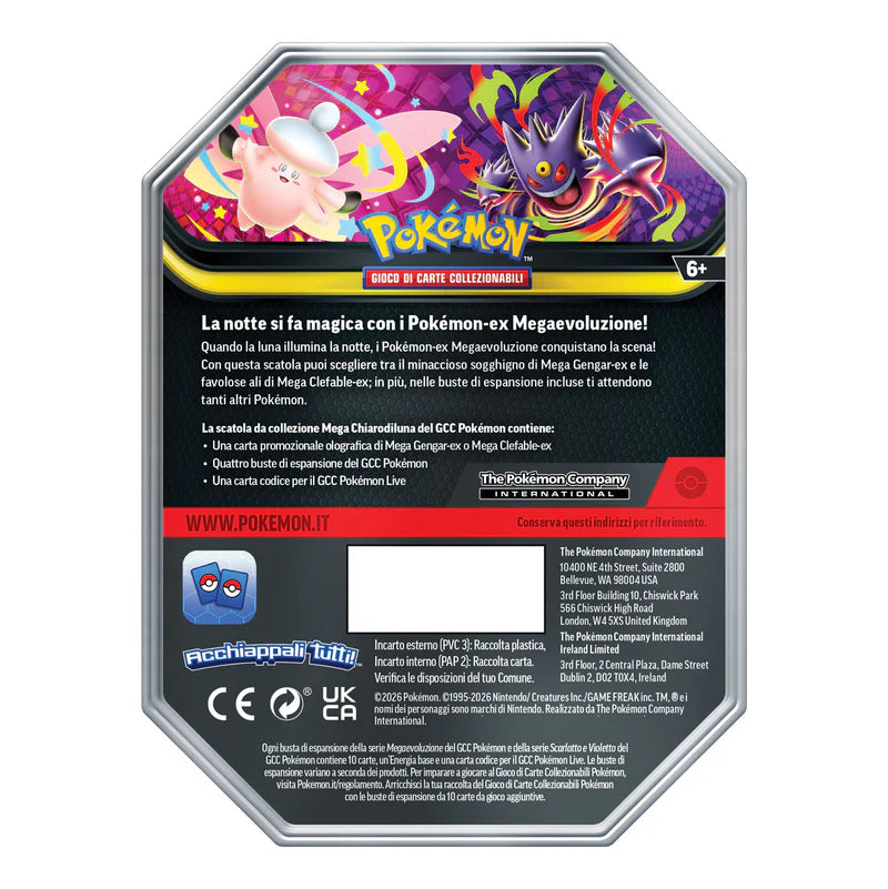 Tin Pokemon Mega Clefable Ex e Mega Gengar Ex ITA