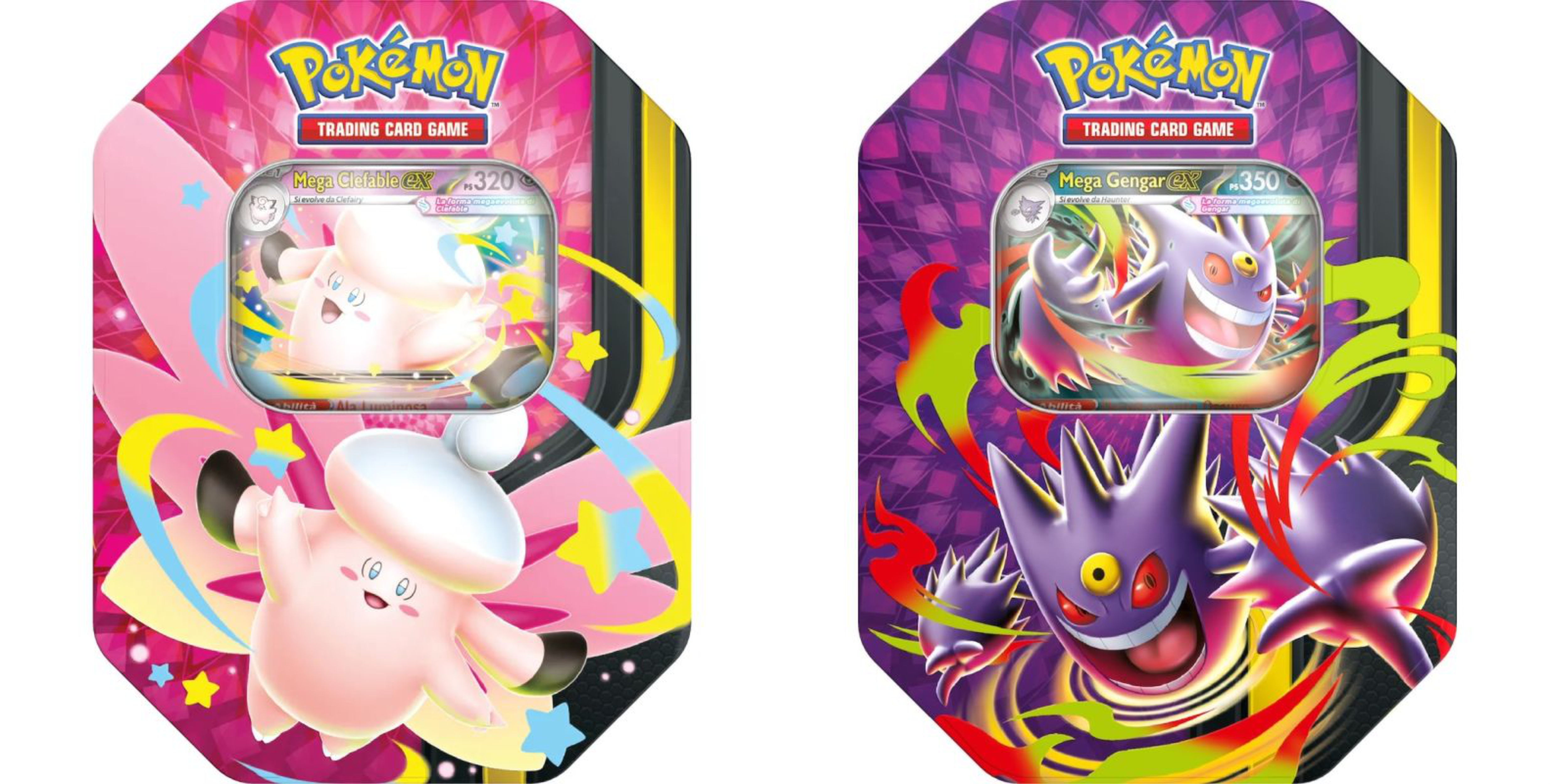 Tin Pokemon Mega Clefable Ex e Mega Gengar Ex ITA