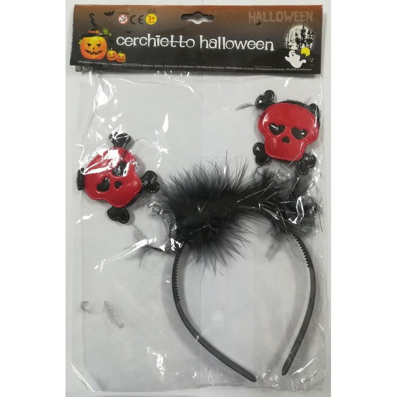 Cerchietto Halloween con le molle teschi rossi
