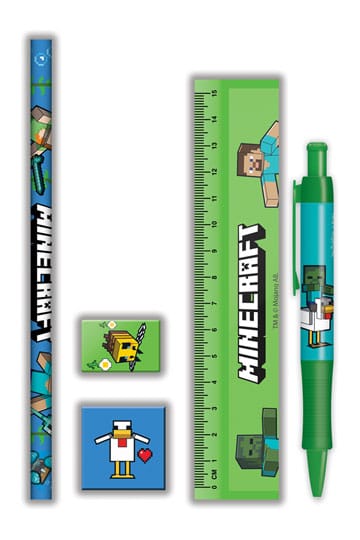 Set Cancelleria Minecraft con Astuccio Trasparente