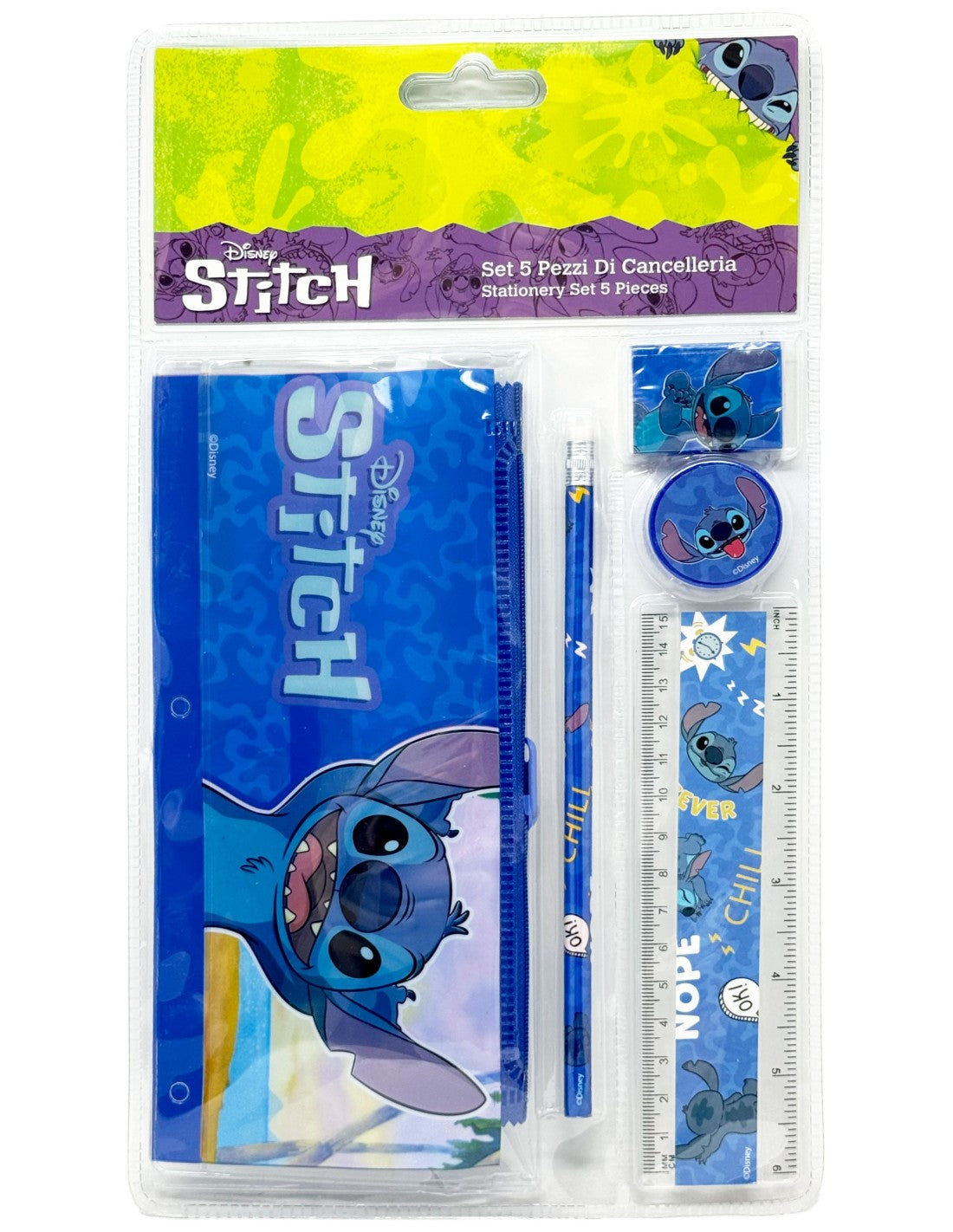 Set Cancelleria Stitch 5 pezzi Lilo e Stitch Disney