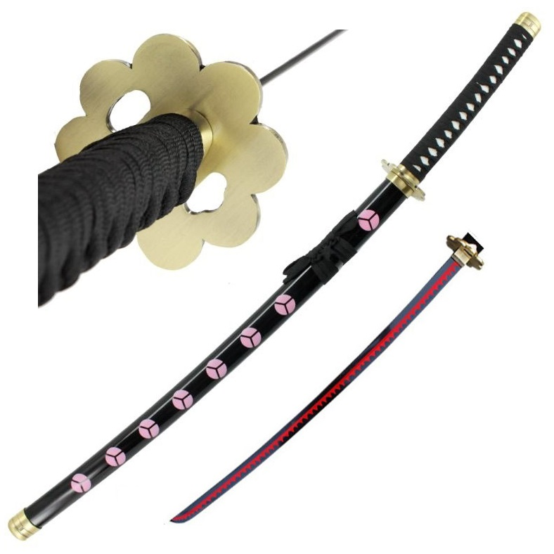 Zoro katana nera fiori rosa