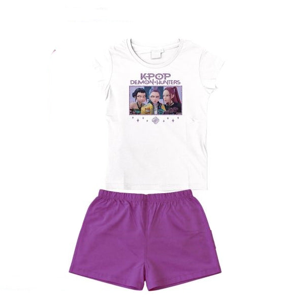 Set Top e Pantaloncino K-Pop Demon Hunters Bianco Bambine