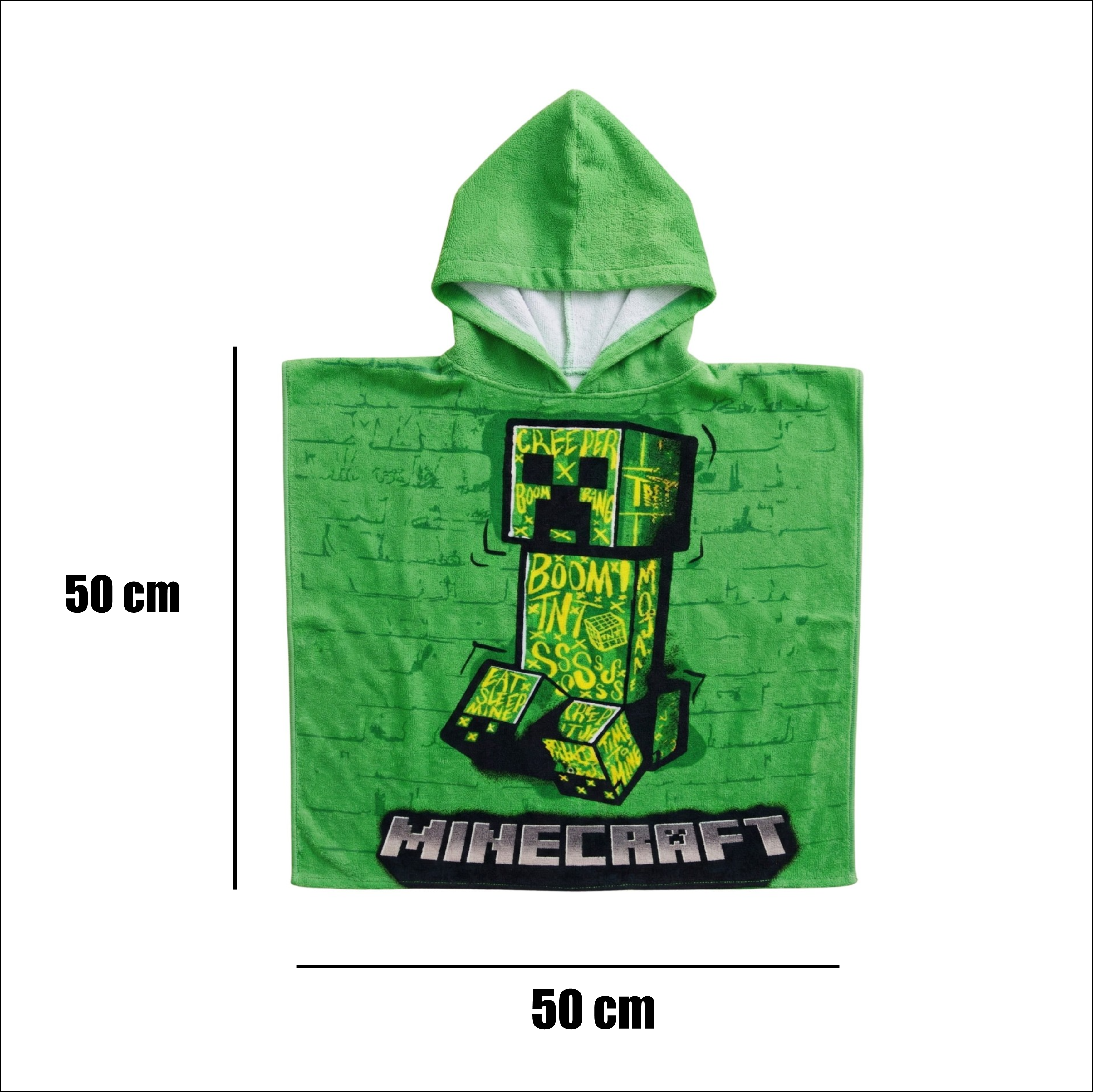 Poncho Mare Minecraft Creeper 50 x 100 cm