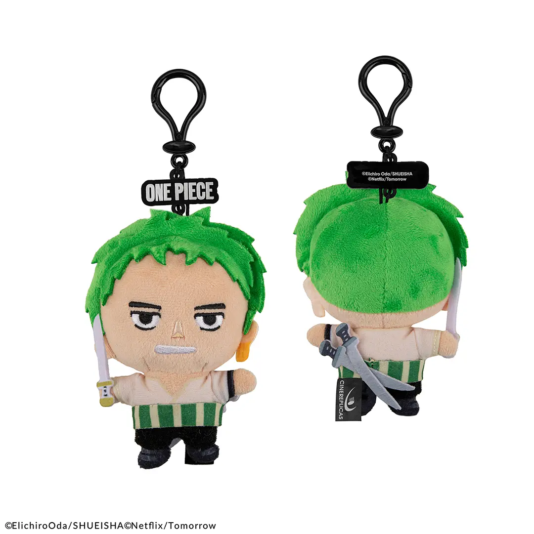 Portachiavi Peluche Roronoa Zoro One Piece Netflix 13 cm