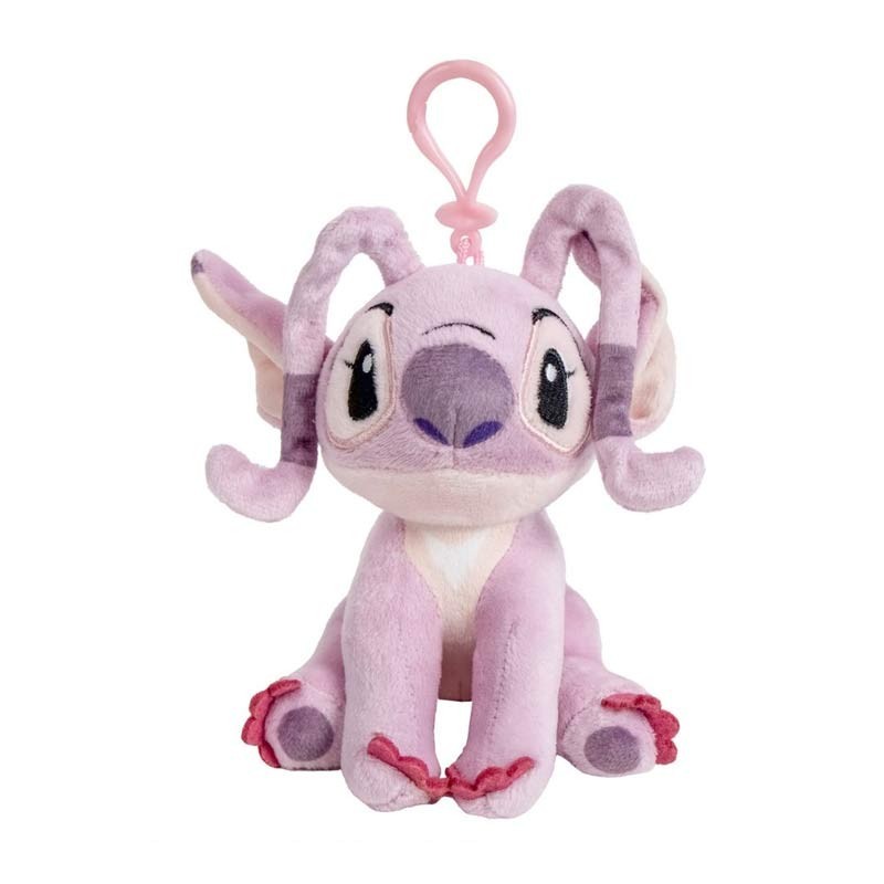Peluche Clip On Angel rosa 12cm con moschettone Stitch Disney