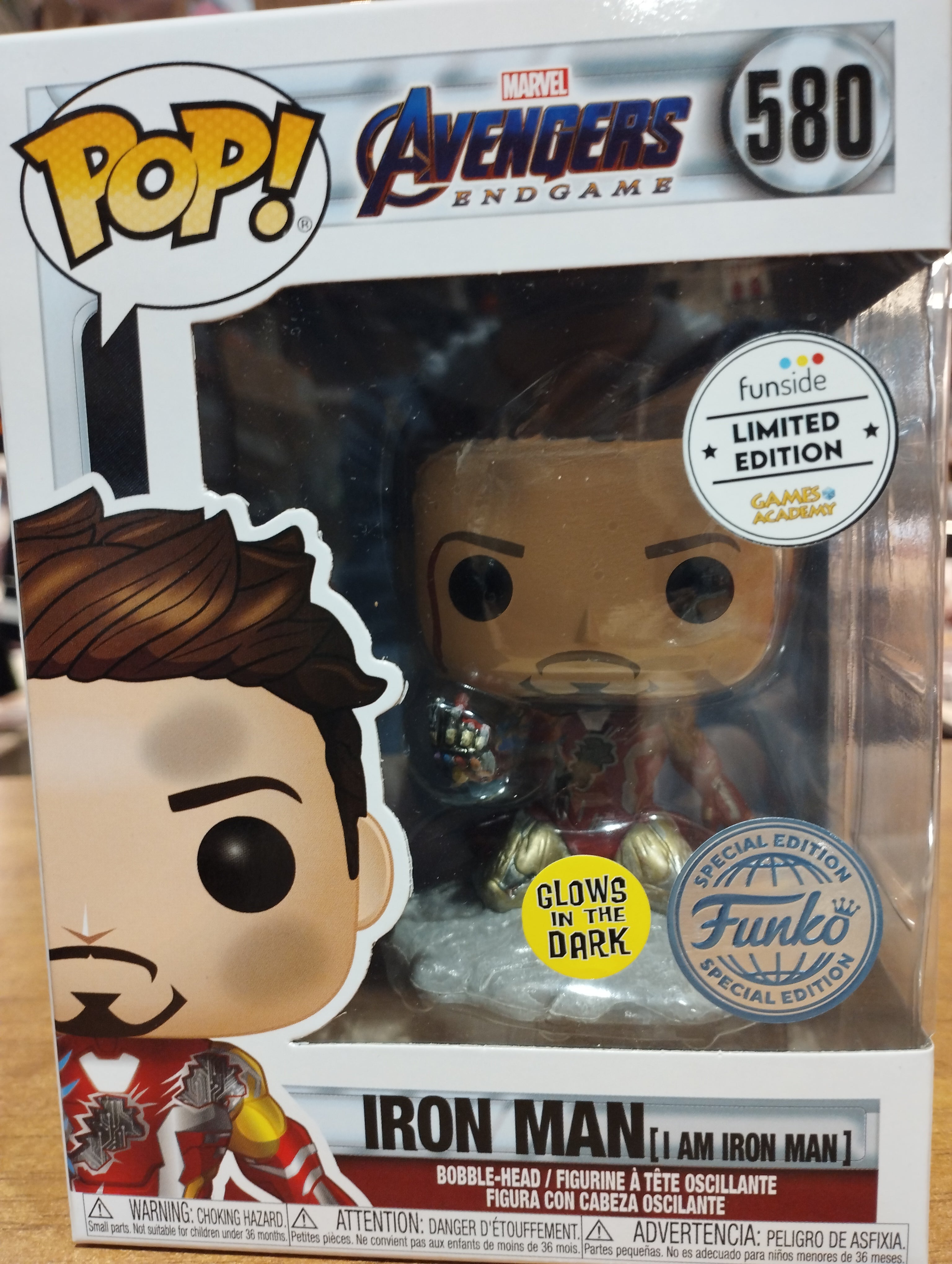 Funko Pop Iron Man I am Iron Man The Avengers Marvel 580 Special Edition Glow in the Dark