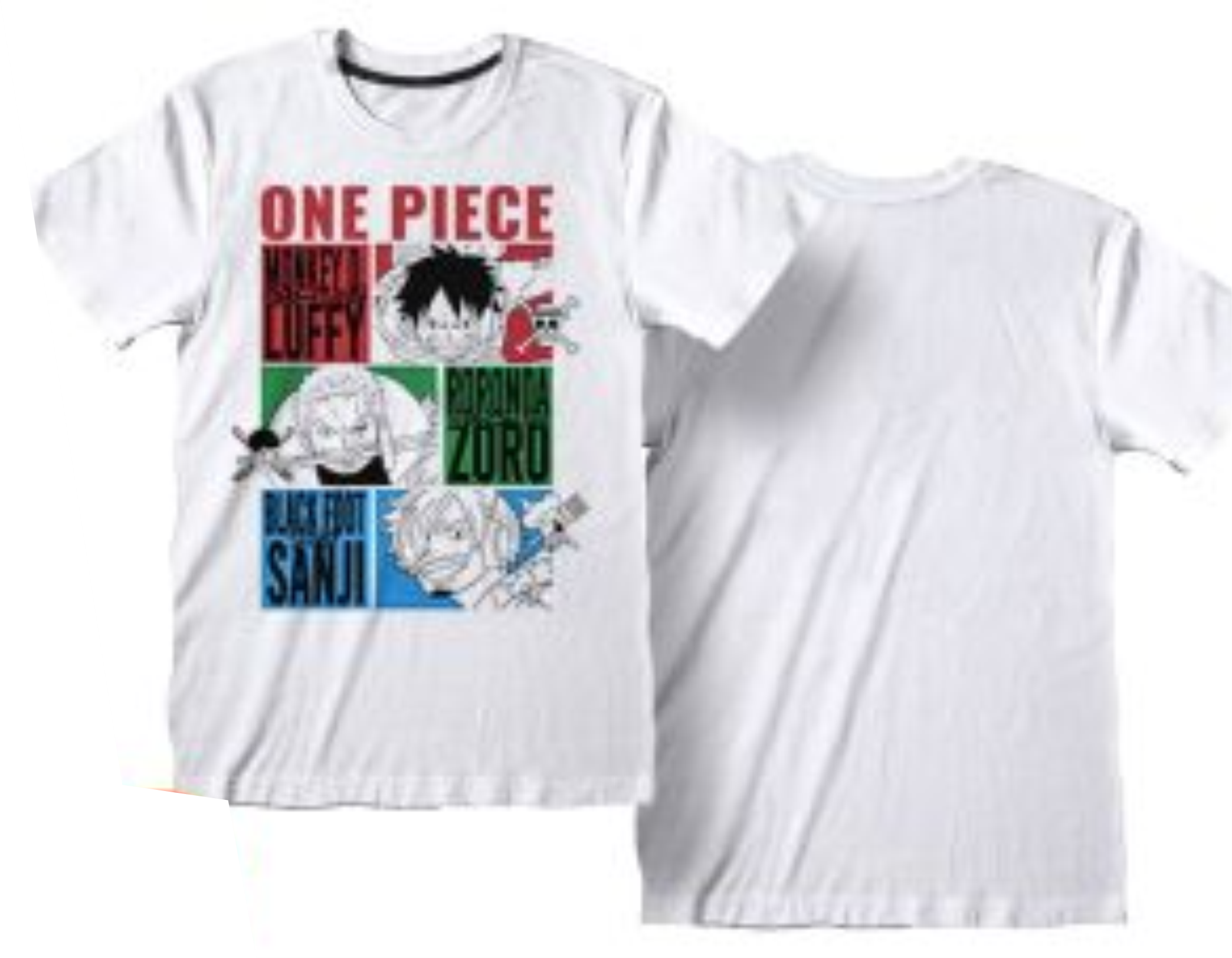 T-Shirt One Piece Luffy Zoro Sanji Bianca Bambini