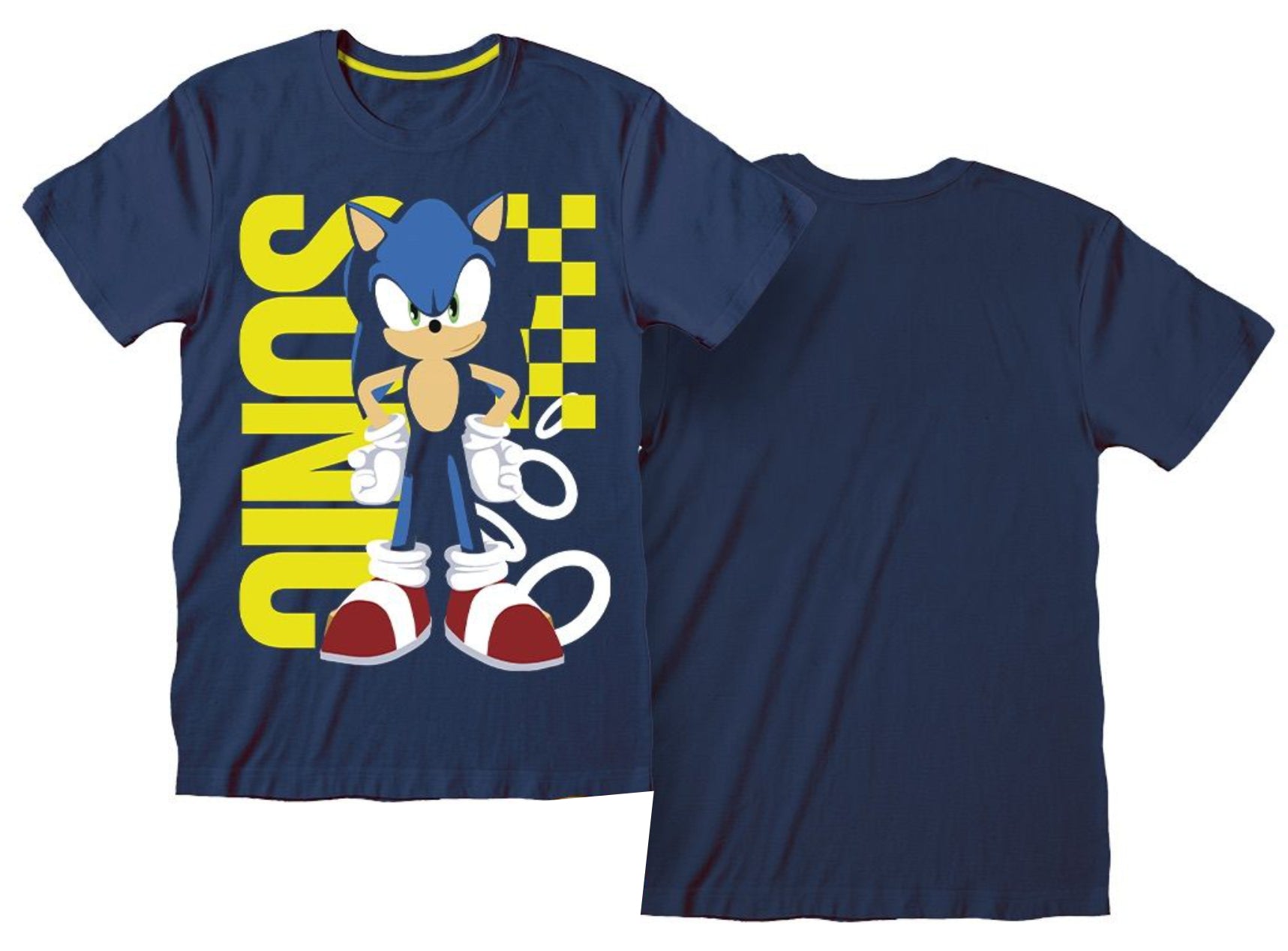 T-Shirt Sonic Blu scritta Gialla Taglia bambino