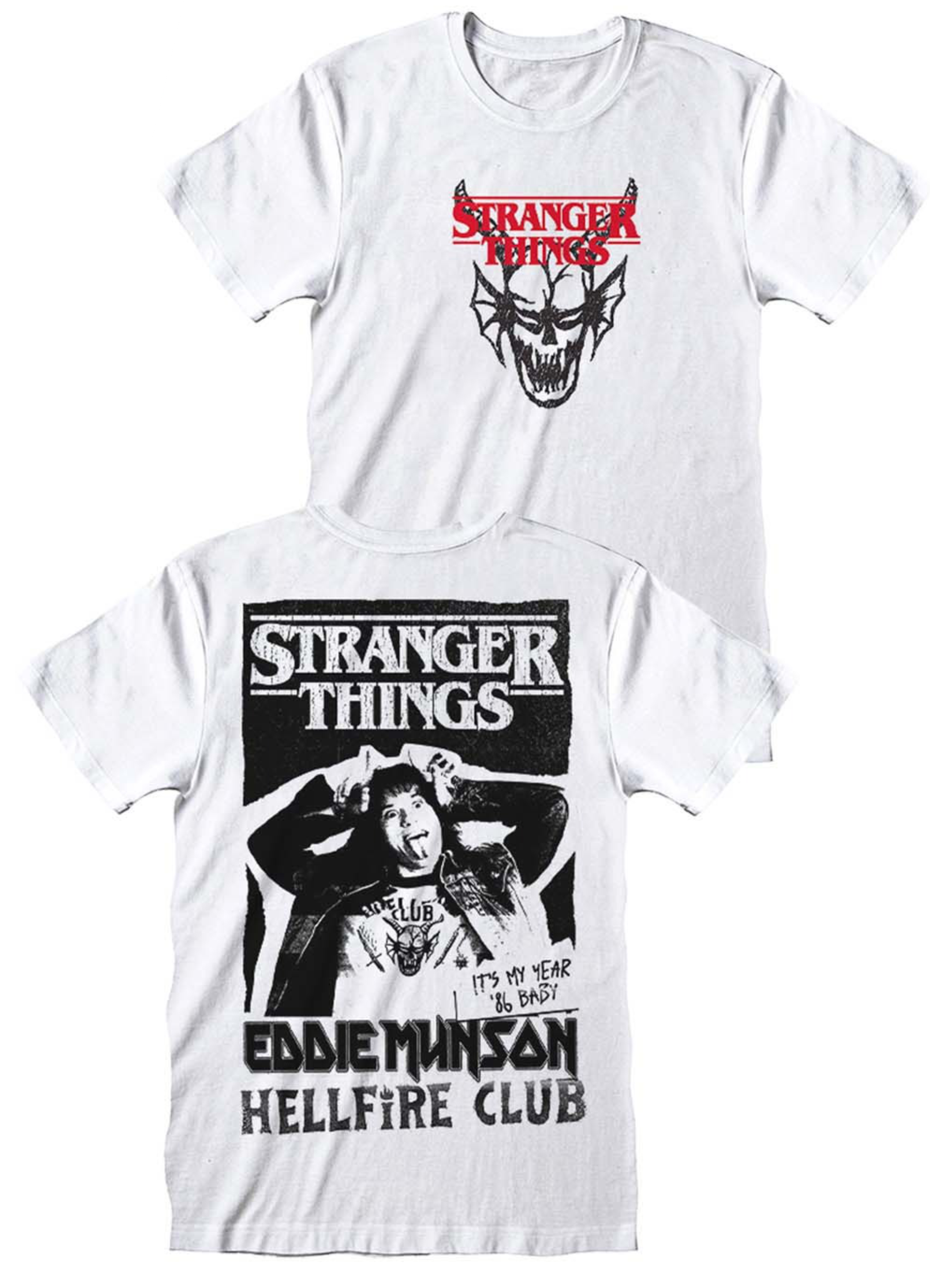 T-Shirt Stranger Things Hellfire Club Eddie Munson Bianca