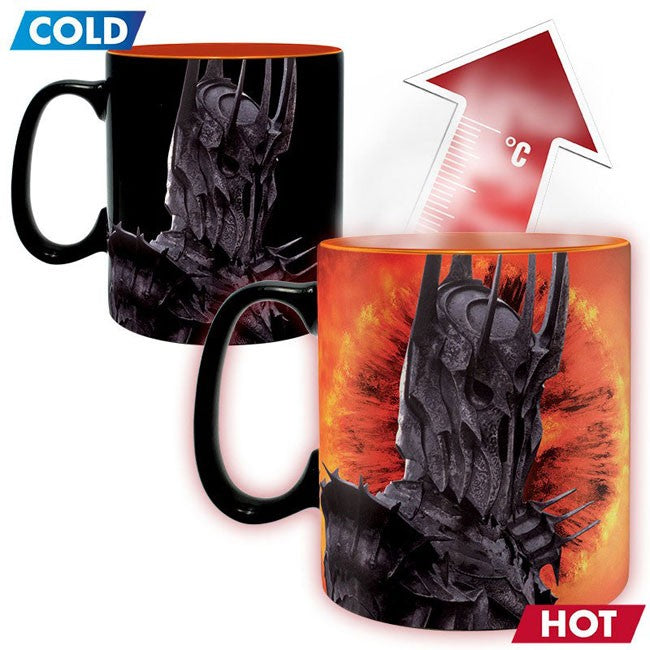 Tazza termosensibile Il Signore degli Anelli  confronto tra caldo e freddo lato con Sauron 